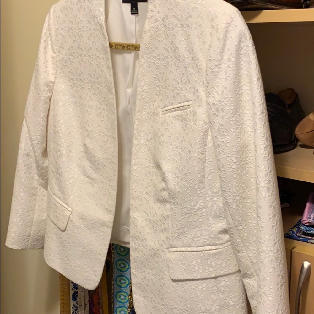 White eyelet pant and jacket